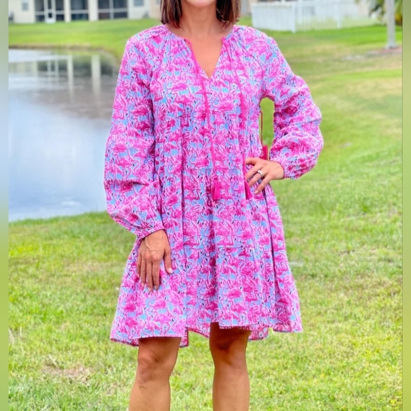 Simply Southern Dresses & Skirts - Let's Flamingle Dress By Simply Southern Cotton Small
